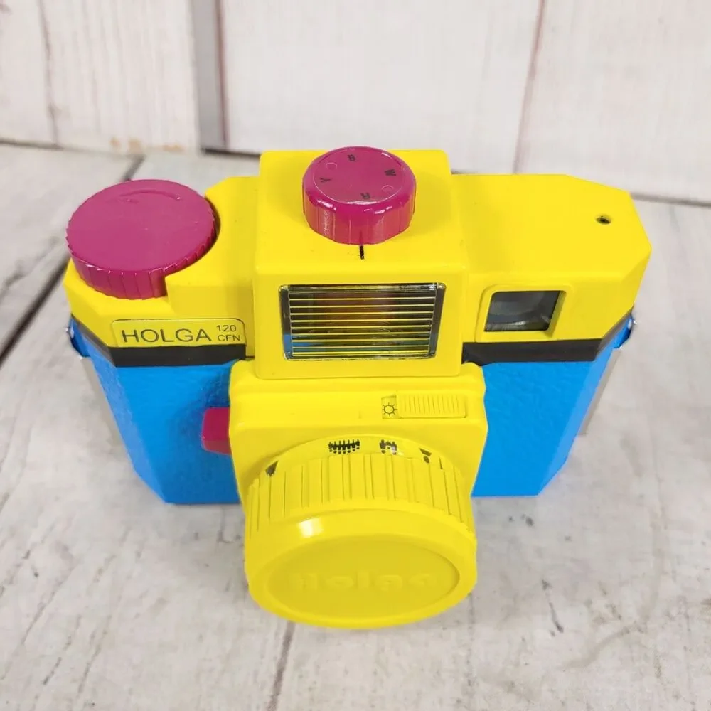 PARTS ONLY, Lomography Holga 120 CFN Film Camera - Color Rainbow Pink - UNTESTED